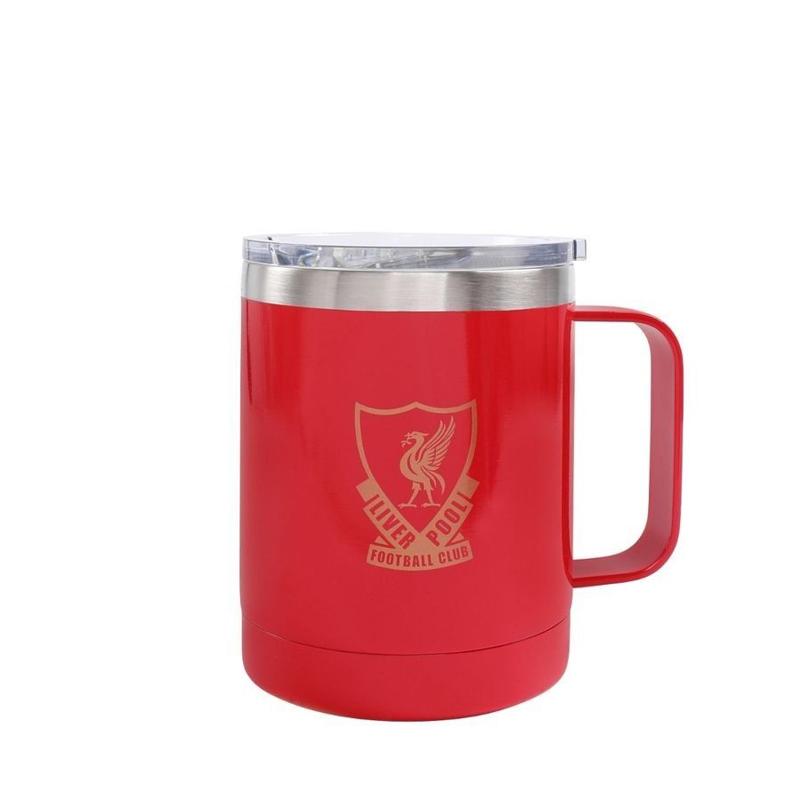 Liverpool Travel Mug Crest - Red/Gold/Metallic Silver-SoccerKits Hub | Buy Soccer Jerseys Online